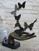 Butterflies in Hand Abstract Bronze Sculpture 12" x 11"