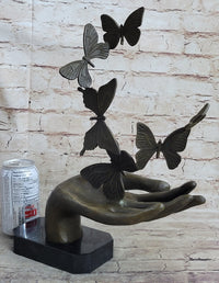 Butterflies in Hand Abstract Bronze Sculpture 12" x 11"