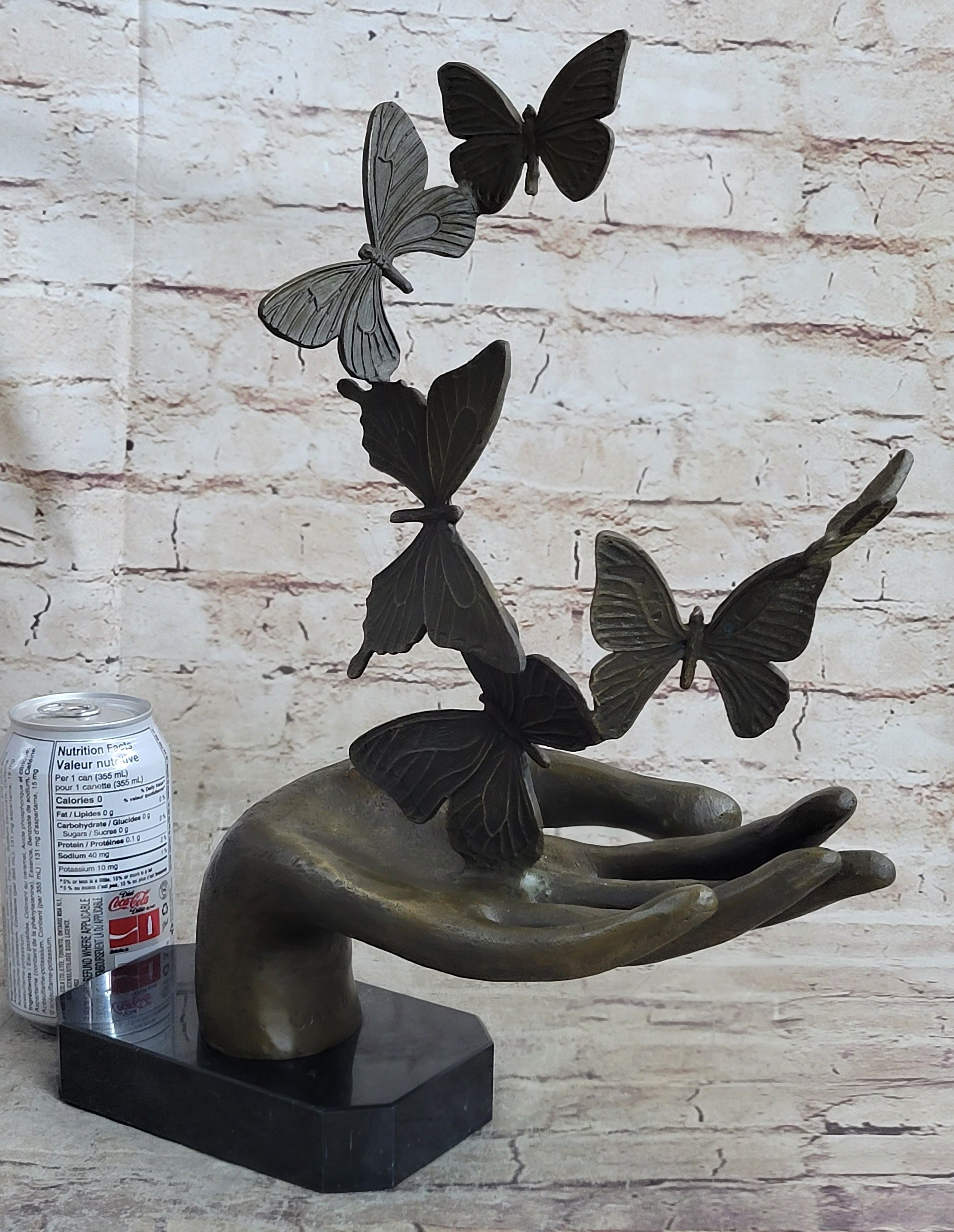 Butterflies in Hand Abstract Bronze Sculpture 12" x 11"