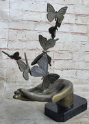 Butterflies in Hand Abstract Bronze Sculpture 12" x 11"