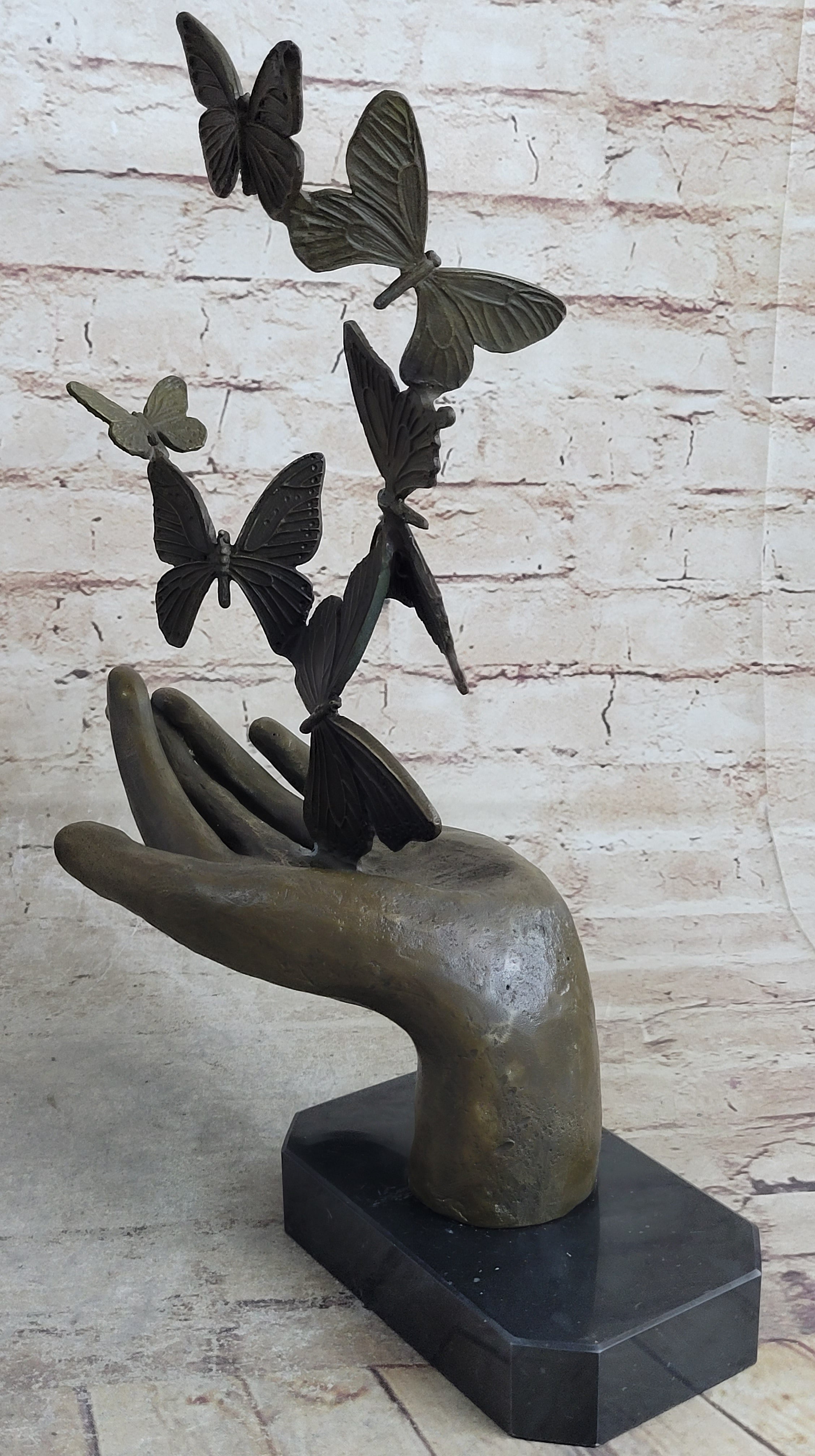 Butterflies in Hand Abstract Bronze Sculpture 12" x 11"