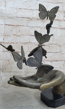 Butterflies in Hand Abstract Bronze Sculpture 12" x 11"