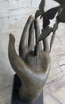 Butterflies in Hand Abstract Bronze Sculpture 12" x 11"