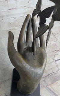 Butterflies in Hand Abstract Bronze Sculpture 12" x 11"