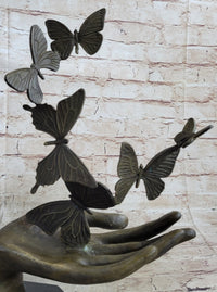 Butterflies in Hand Abstract Bronze Sculpture 12" x 11"