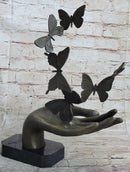 Butterflies in Hand Abstract Bronze Sculpture 12" x 11"