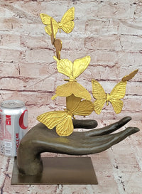 Genuine Bronze Contemporary Art Sculpture Flying Away Butterflies by Milo
