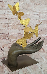 Genuine Bronze Contemporary Art Sculpture Flying Away Butterflies by Milo