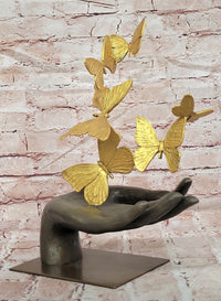 Genuine Bronze Contemporary Art Sculpture Flying Away Butterflies by Milo