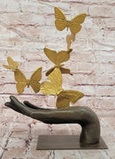 Genuine Bronze Contemporary Art Sculpture Flying Away Butterflies by Milo