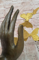 Genuine Bronze Contemporary Art Sculpture Flying Away Butterflies by Milo