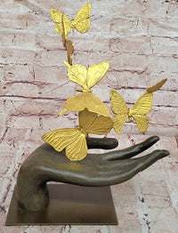 Genuine Bronze Contemporary Art Sculpture Flying Away Butterflies by Milo