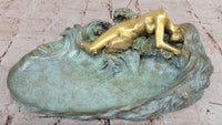 Nude Female Figure Figurative Soap Dish Sculpture by J. Itasse