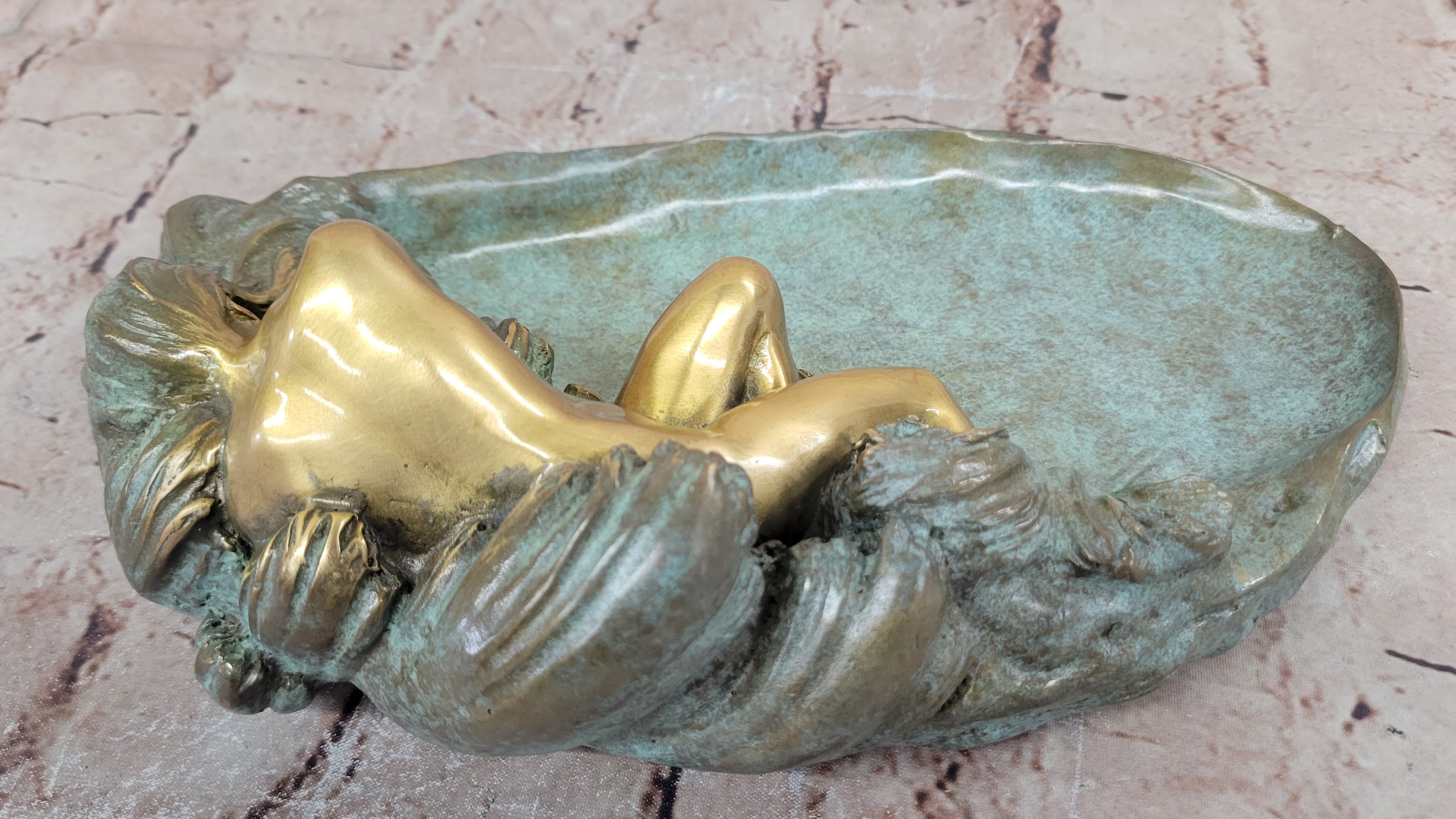 Nude Female Figure Figurative Soap Dish Sculpture by J. Itasse