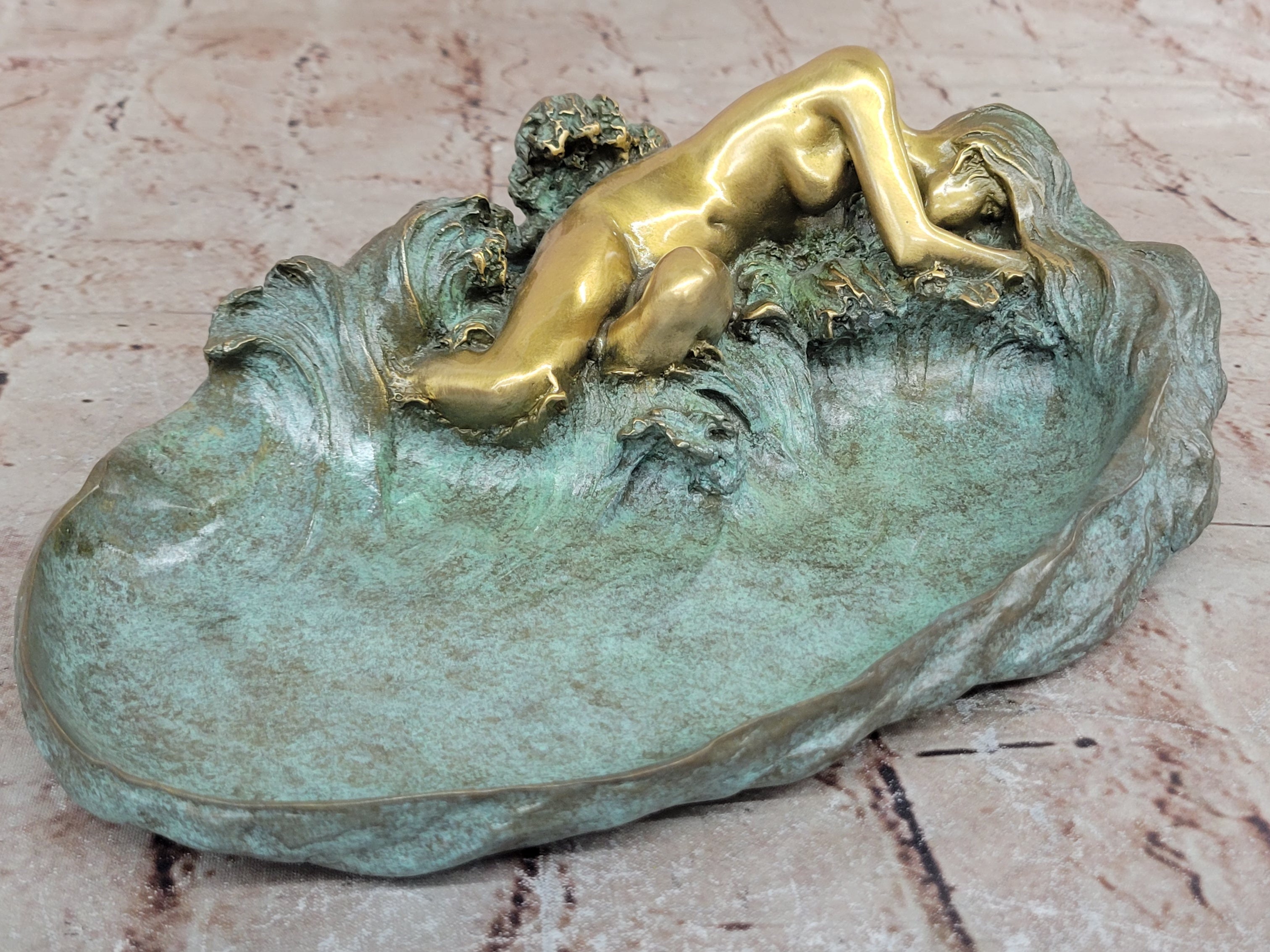 Nude Female Figure Figurative Soap Dish Sculpture by J. Itasse