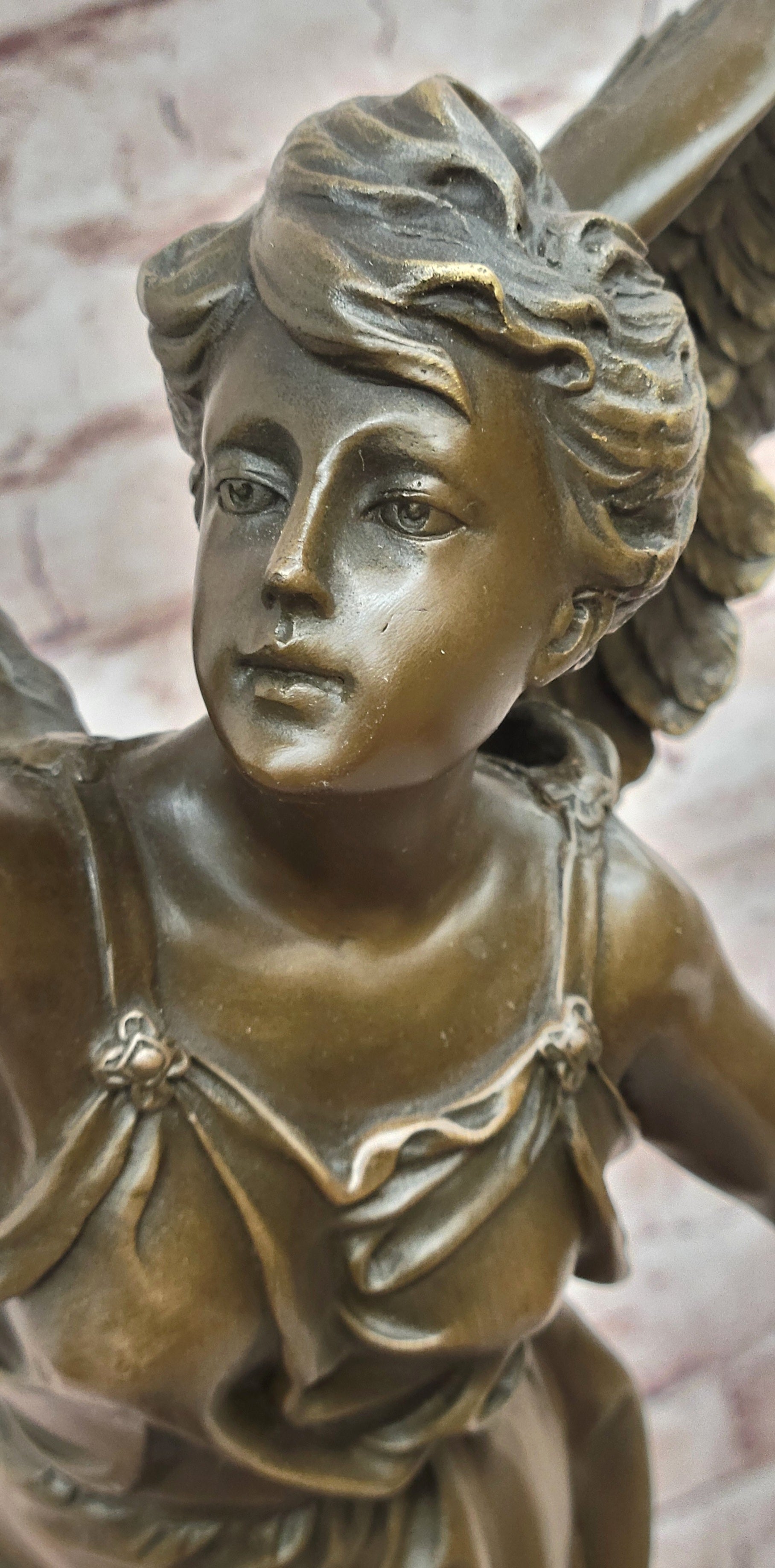 Greek Victory Goddess Nike Statue Sculpture Hot Cast Bronze Signed Moreau Figure