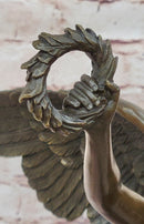 Greek Victory Goddess Nike Statue Sculpture Hot Cast Bronze Signed Moreau Figure