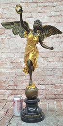 Bronze Greek Victory Goddess Statue. Sculpture Art Deco Home Decor Gilt