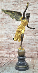 Bronze Greek Victory Goddess Statue. Sculpture Art Deco Home Decor Gilt