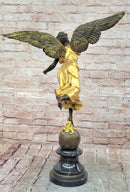 Bronze Greek Victory Goddess Statue. Sculpture Art Deco Home Decor Gilt