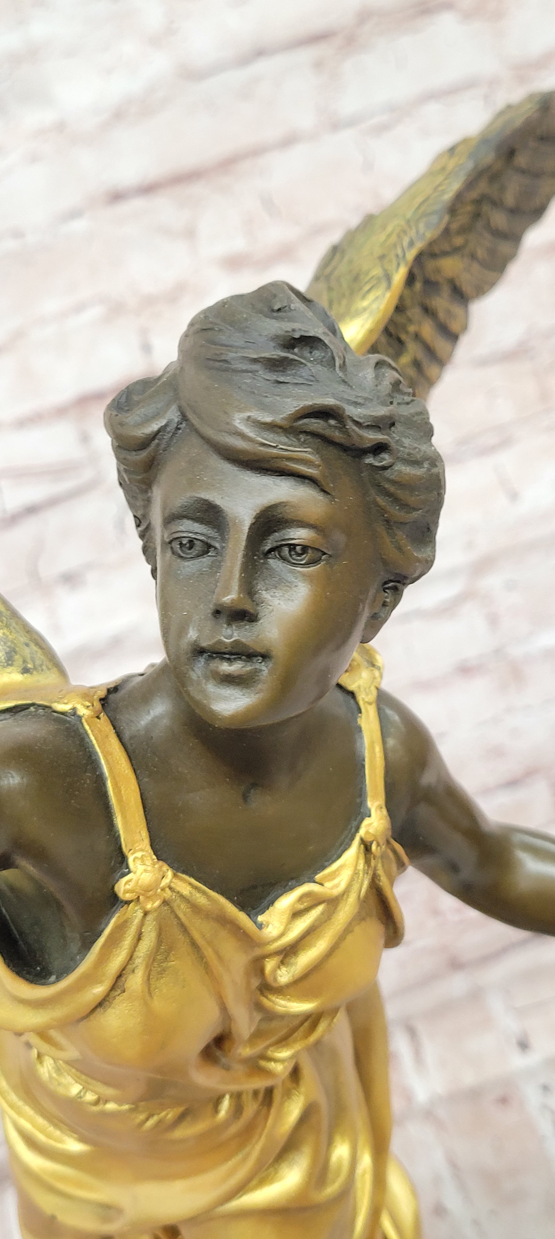 Bronze Greek Victory Goddess Statue. Sculpture Art Deco Home Decor Gilt