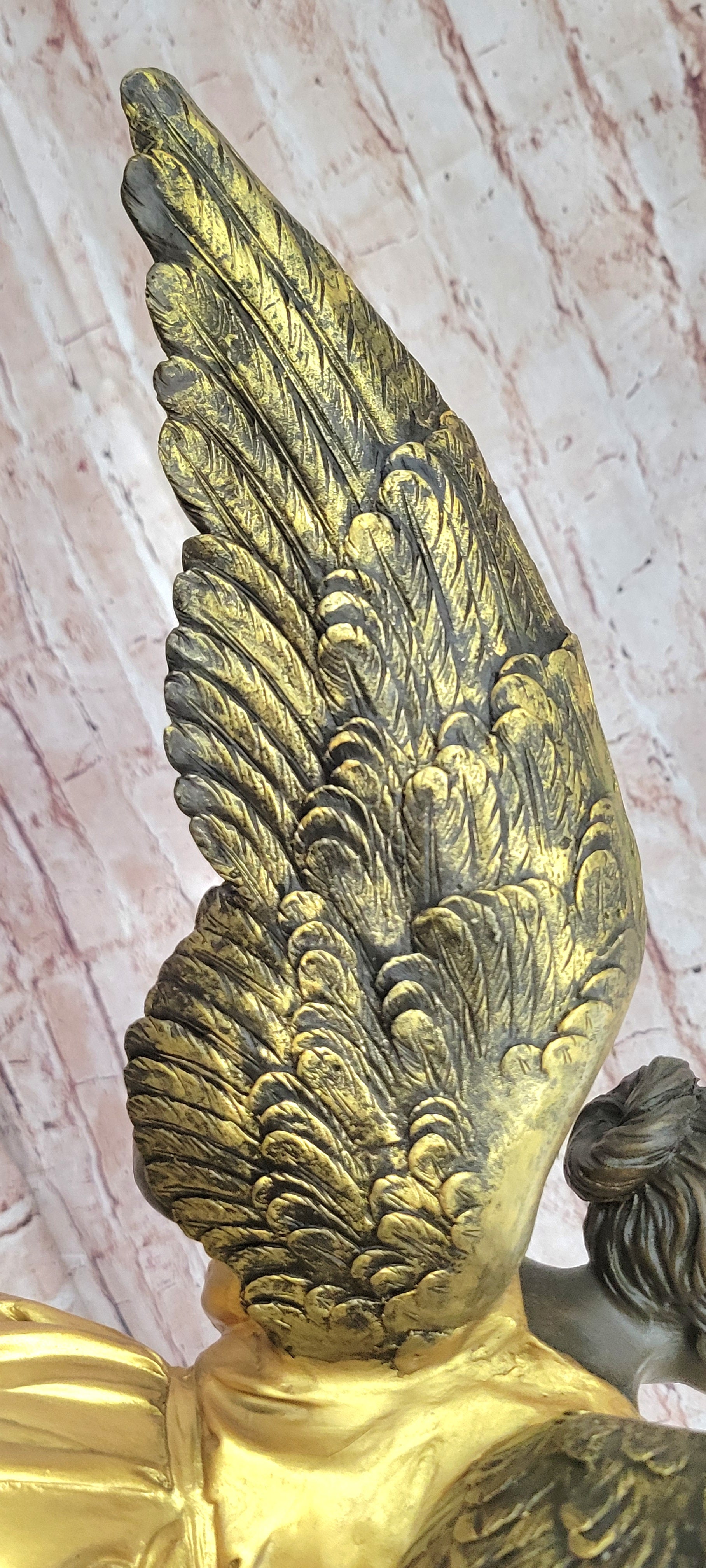 Bronze Greek Victory Goddess Statue. Sculpture Art Deco Home Decor Gilt