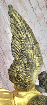 Bronze Greek Victory Goddess Statue. Sculpture Art Deco Home Decor Gilt
