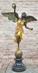 Bronze Greek Victory Goddess Statue. Sculpture Art Deco Home Decor Gilt