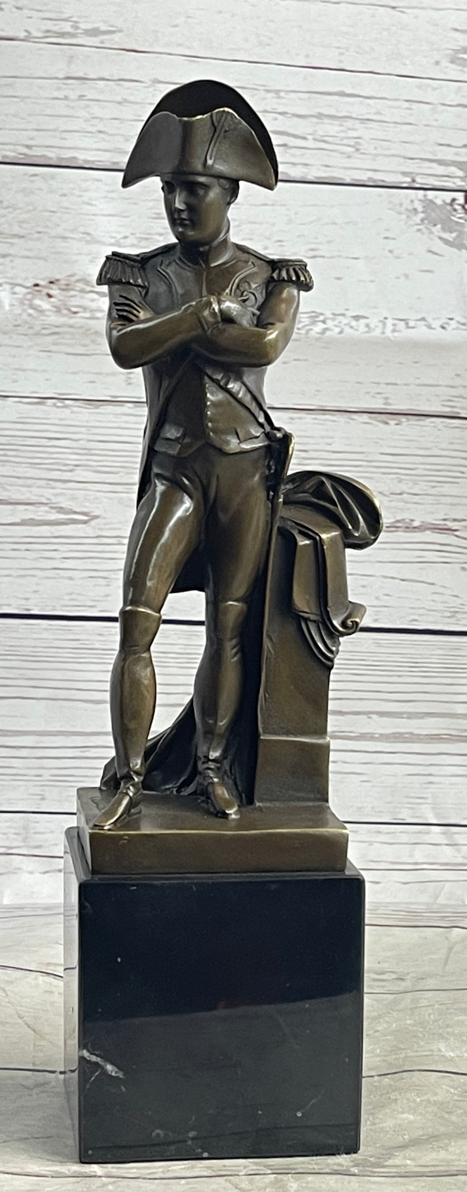 Napoleon Bonaparte Bronze Metal Statue Sculpture on Marble Base