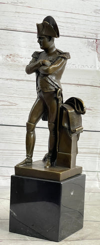 Napoleon Bonaparte Bronze Metal Statue Sculpture on Marble Base
