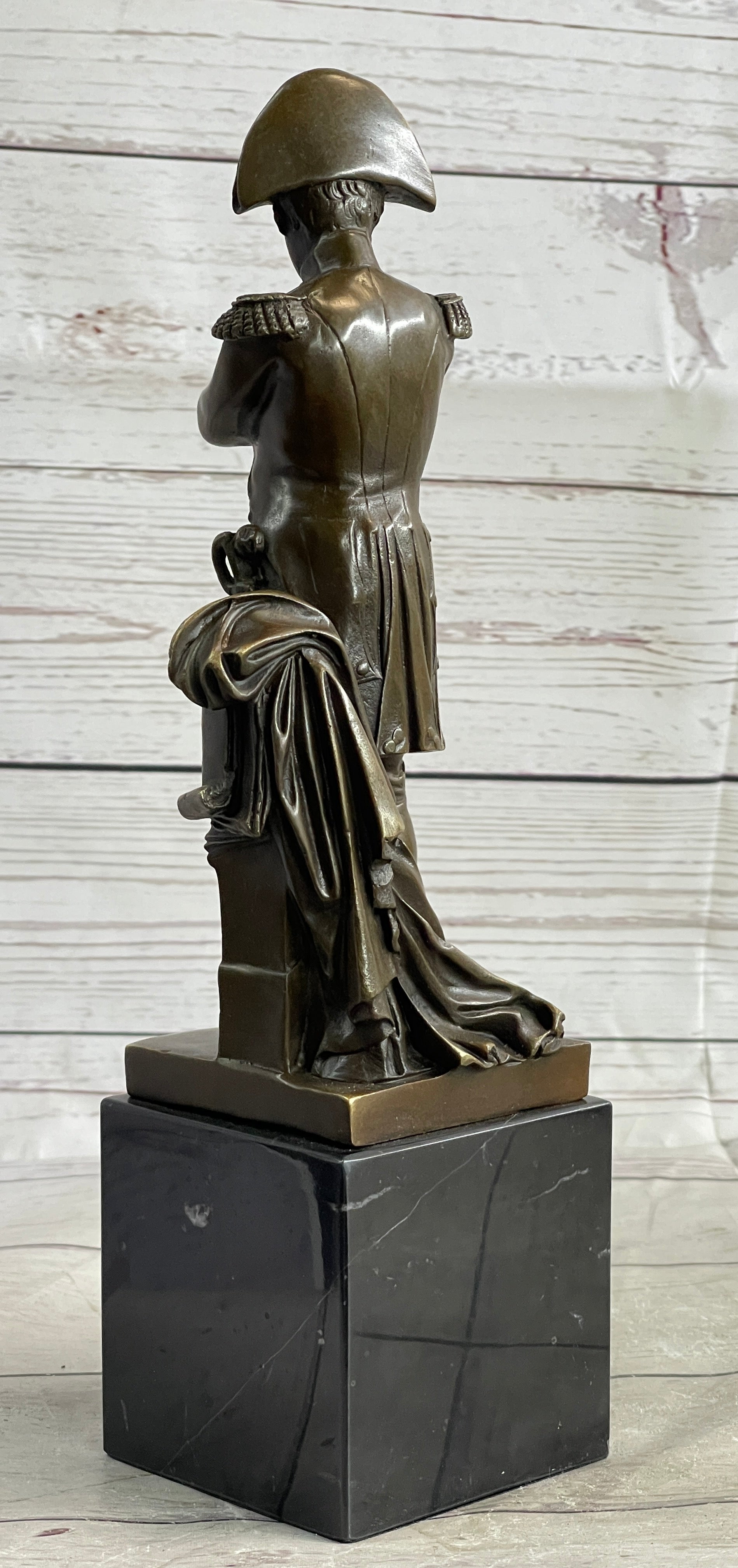 Napoleon Bonaparte Bronze Metal Statue Sculpture on Marble Base