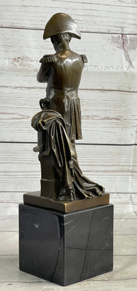 Napoleon Bonaparte Bronze Metal Statue Sculpture on Marble Base