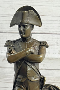 Napoleon Bonaparte Bronze Metal Statue Sculpture on Marble Base