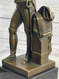 Napoleon Bonaparte Bronze Metal Statue Sculpture on Marble Base