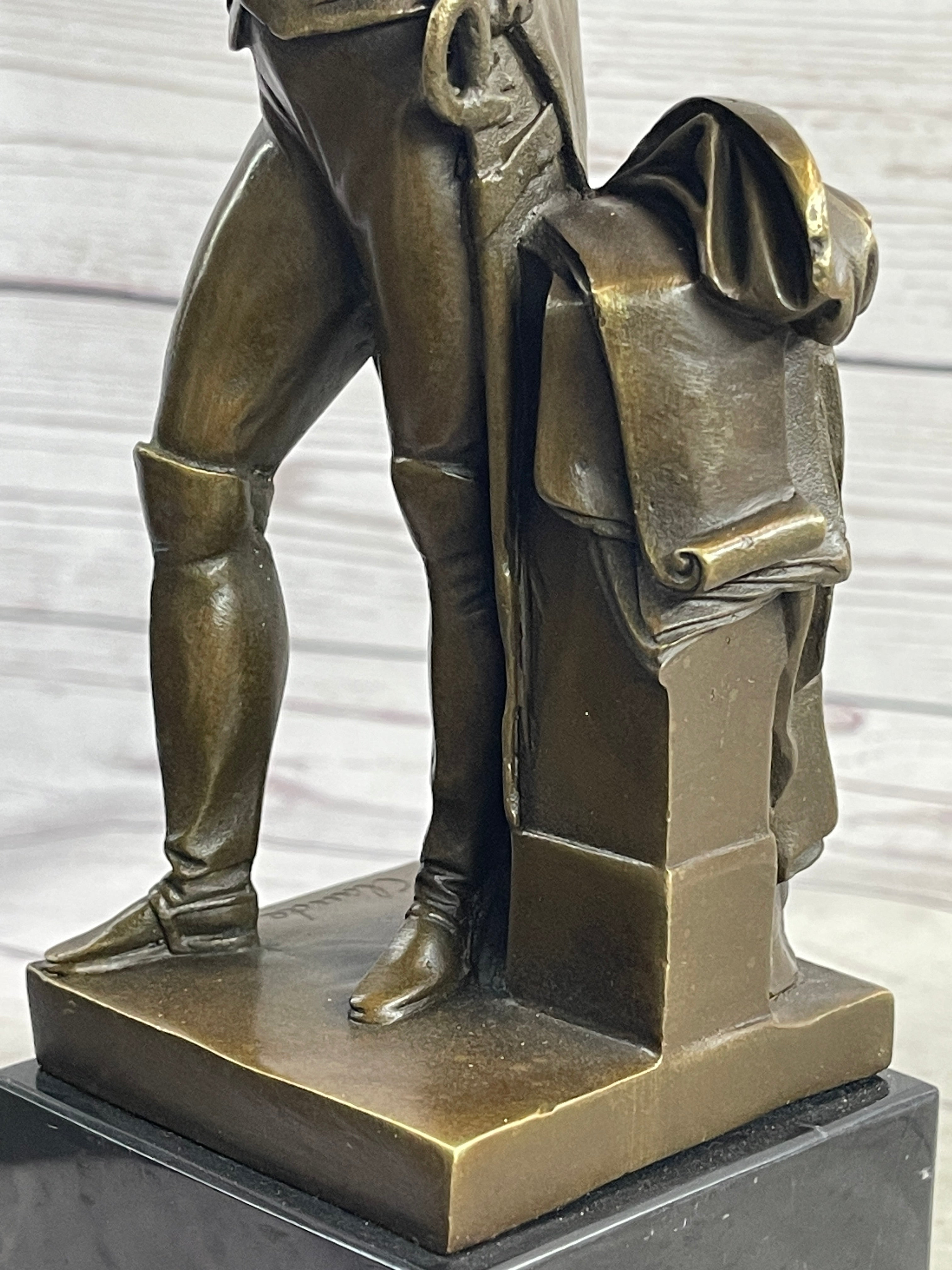 Napoleon Bonaparte Bronze Metal Statue Sculpture on Marble Base