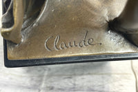 Napoleon Bonaparte Bronze Metal Statue Sculpture on Marble Base