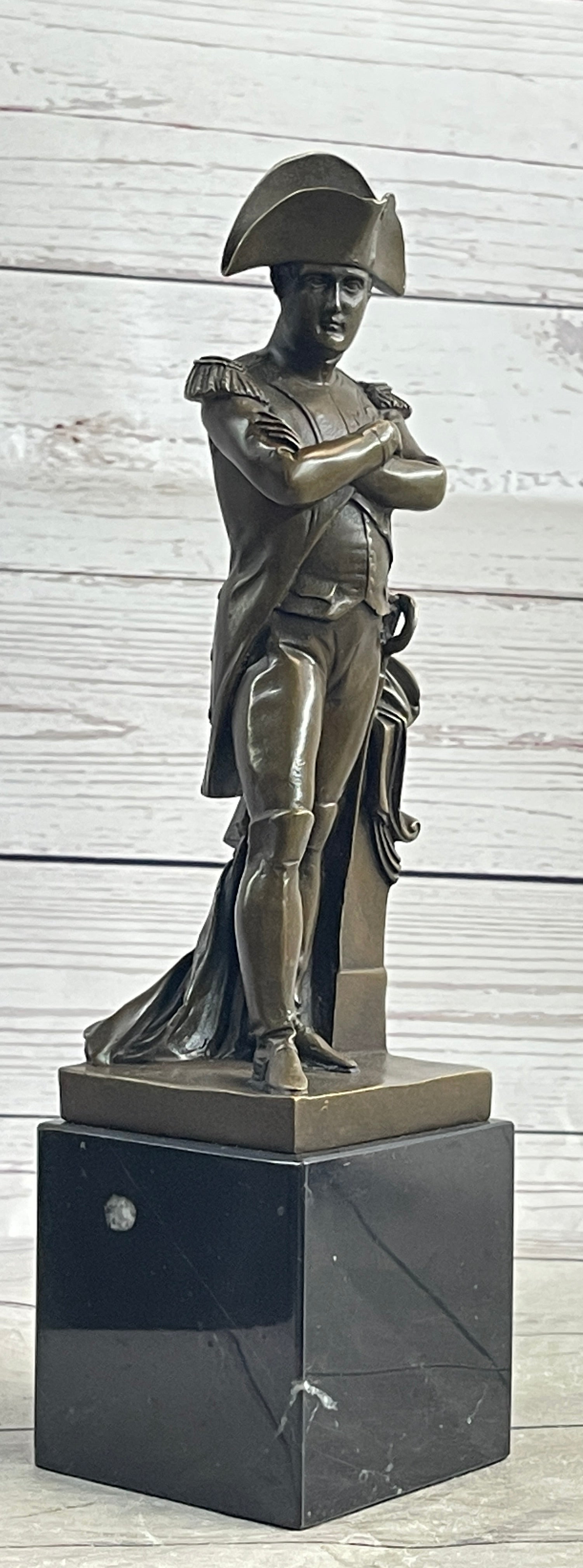 Napoleon Bonaparte Bronze Metal Statue Sculpture on Marble Base