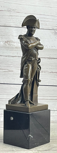 Napoleon Bonaparte Bronze Metal Statue Sculpture on Marble Base