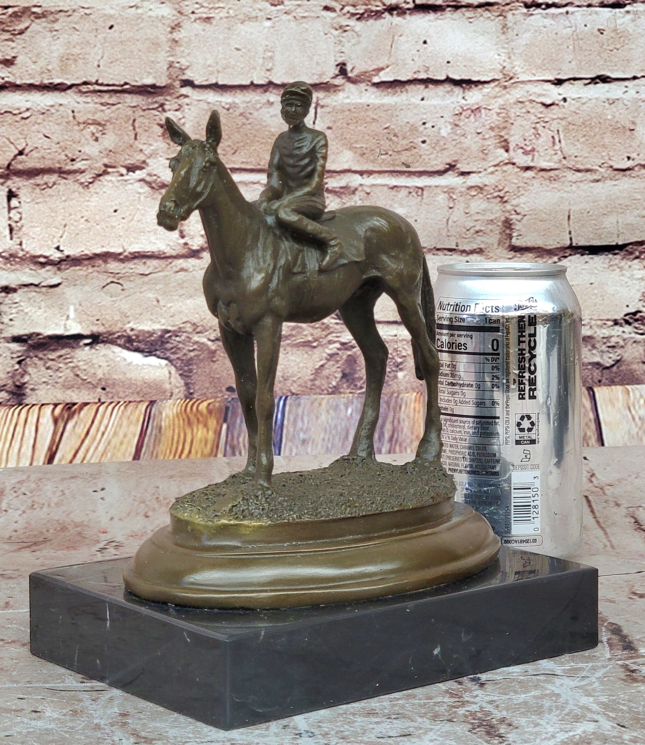 Horse Jockey Racing Equine Art Bronze Sculpture 8" x 6.5"