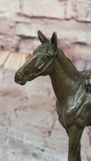 Horse Jockey Racing Equine Art Bronze Sculpture 8" x 6.5"