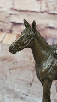 Horse Jockey Racing Equine Art Bronze Sculpture 8" x 6.5"