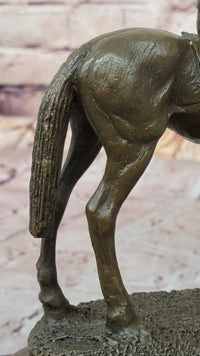 Horse Jockey Racing Equine Art Bronze Sculpture 8" x 6.5"