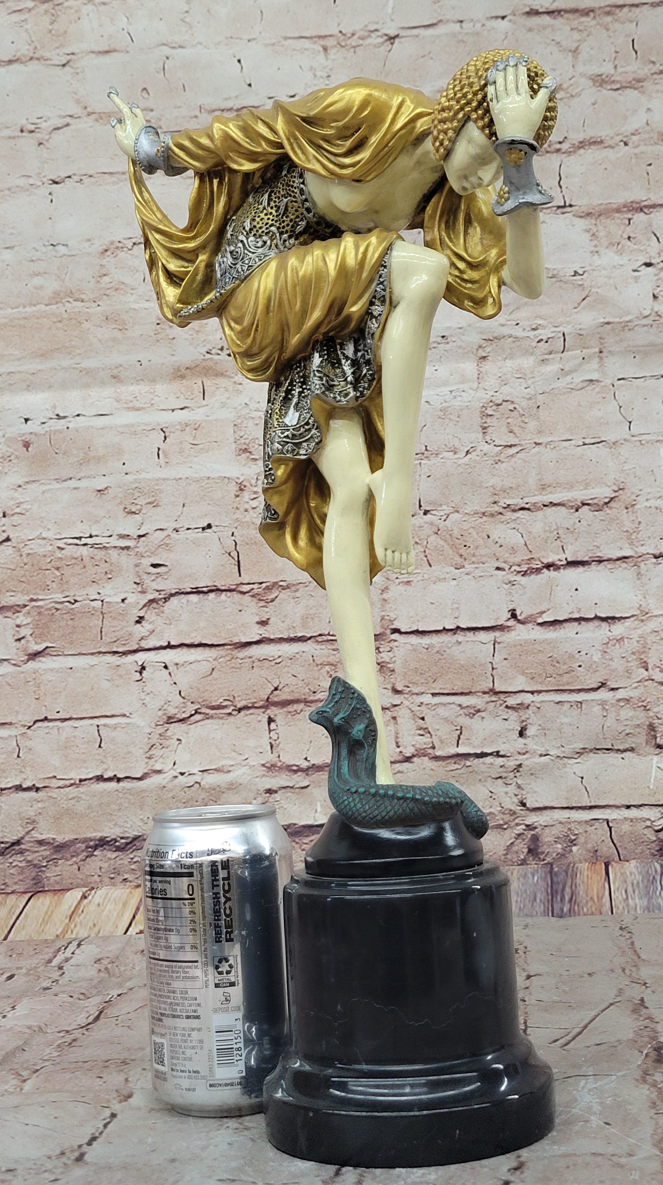 Bronze Sculpture Ankara Female Dancer Art Deco by J.R Colinet