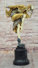 Bronze Sculpture Ankara Female Dancer Art Deco by J.R Colinet