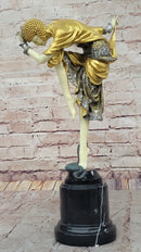Bronze Sculpture Ankara Female Dancer Art Deco by J.R Colinet