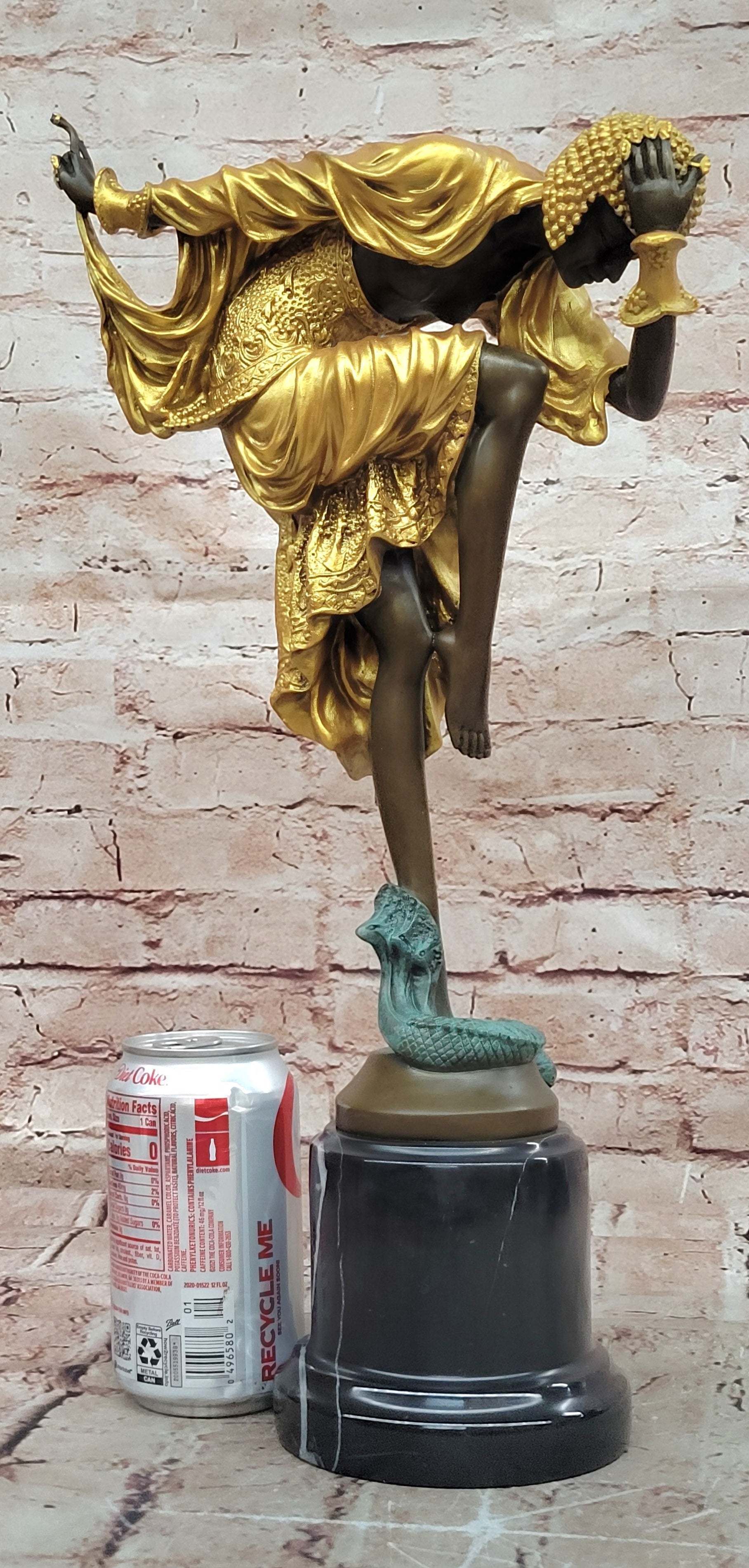 A Bronze And Marble Sculpture, ''Ankara Dancer signed schwalenberg Hand Made