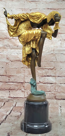 A Bronze And Marble Sculpture, ''Ankara Dancer signed schwalenberg Hand Made