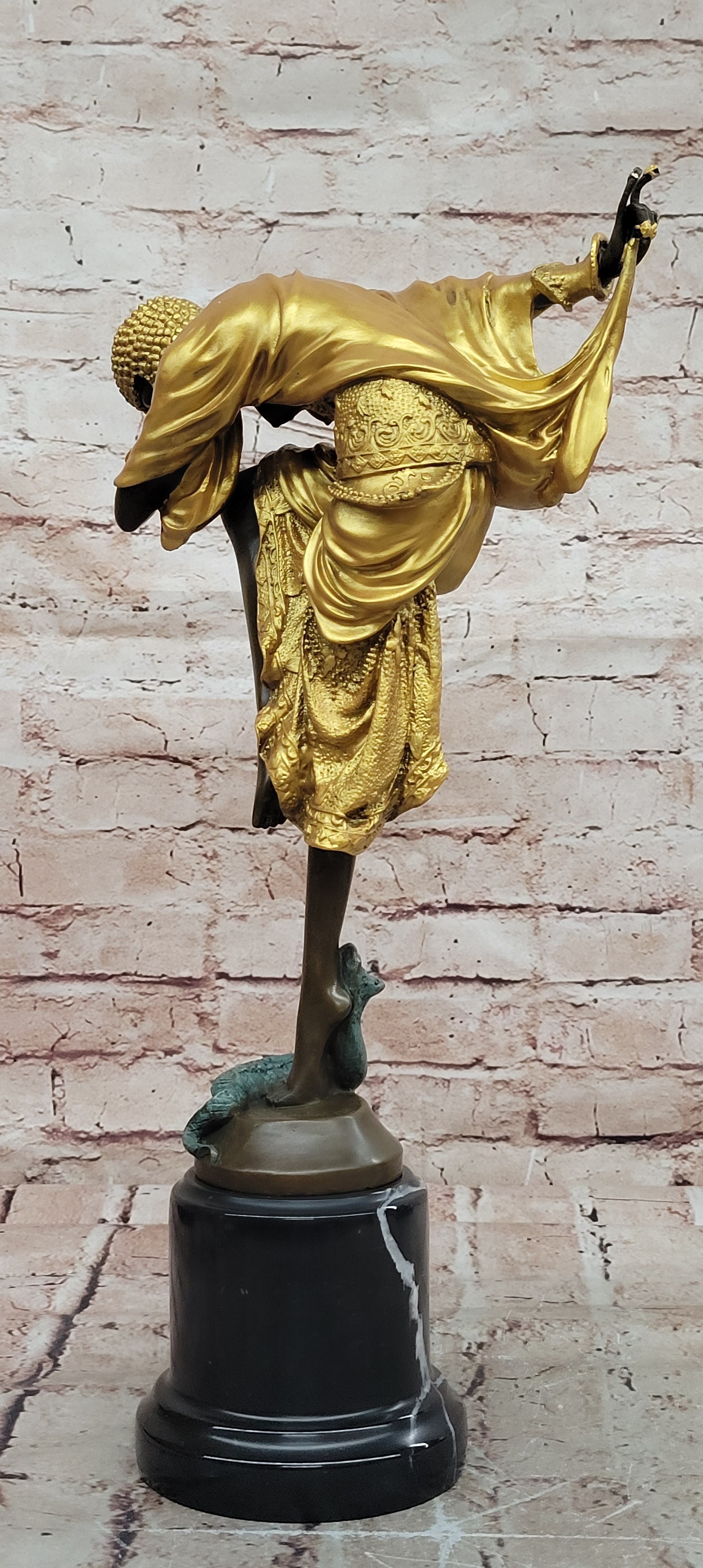 A Bronze And Marble Sculpture, ''Ankara Dancer signed schwalenberg Hand Made