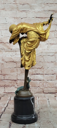 A Bronze And Marble Sculpture, ''Ankara Dancer signed schwalenberg Hand Made
