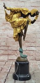 A Bronze And Marble Sculpture, ''Ankara Dancer signed schwalenberg Hand Made